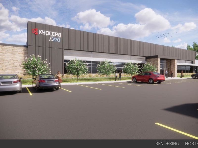 An artist rendering of the KYOCERA AVX facility that will be built in Penn State Behrend's Knowledge Park.